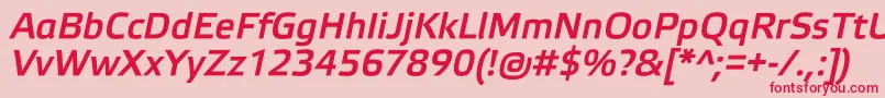 ElektraMediumProItalic Font – Red Fonts on Pink Background