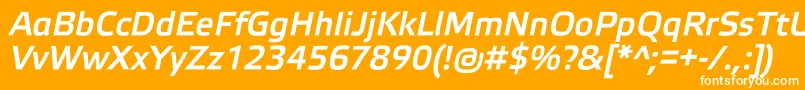 Czcionka ElektraMediumProItalic – białe czcionki na pomarańczowym tle