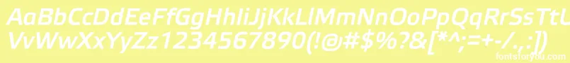 Czcionka ElektraMediumProItalic – białe czcionki na żółtym tle