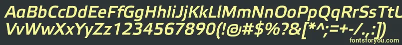 ElektraMediumProItalic Font – Yellow Fonts on Black Background