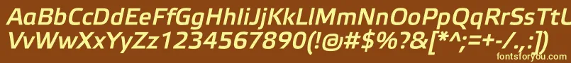 Czcionka ElektraMediumProItalic – żółte czcionki na brązowym tle