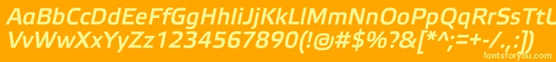 ElektraMediumProItalic Font – Yellow Fonts on Orange Background