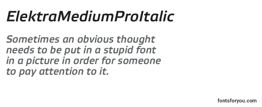 Review of the ElektraMediumProItalic Font