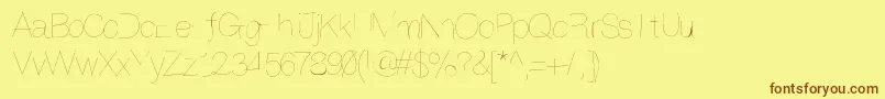Anothertry Font – Brown Fonts on Yellow Background