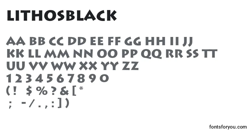 Шрифт LithosBlack – алфавит, цифры, специальные символы