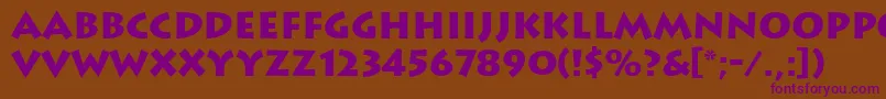 LithosBlack Font – Purple Fonts on Brown Background