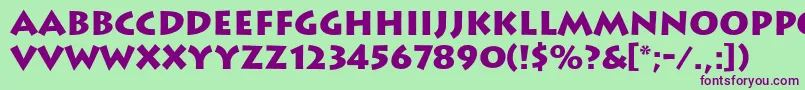 LithosBlack Font – Purple Fonts on Green Background