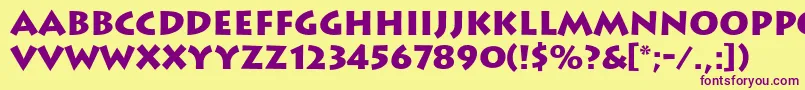 LithosBlack Font – Purple Fonts on Yellow Background