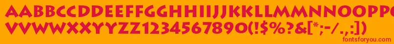 フォントLithosBlack – オレンジの背景に赤い文字