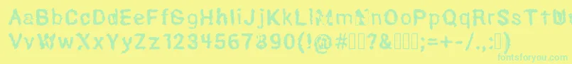 Hexoto Font – Green Fonts on Yellow Background