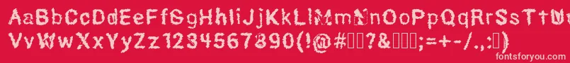 Hexoto Font – Pink Fonts on Red Background