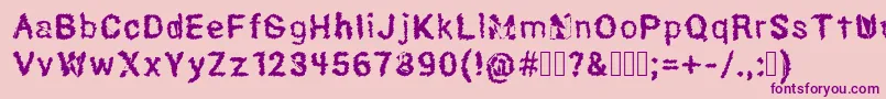 Hexoto-Schriftart – Violette Schriften auf rosa Hintergrund