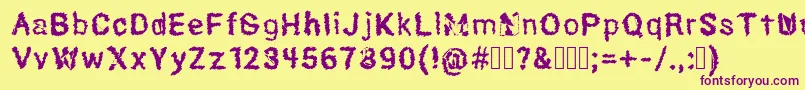 Hexoto Font – Purple Fonts on Yellow Background