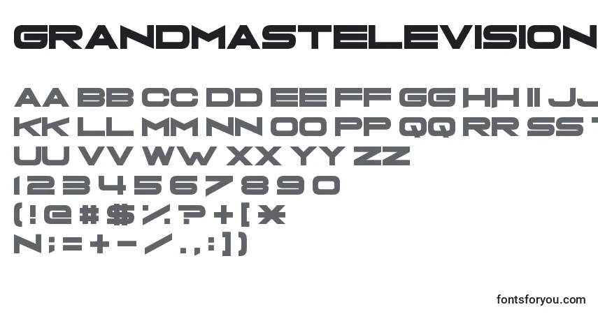A fonte GrandmasTelevision – alfabeto, números, caracteres especiais