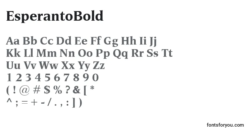 Fuente EsperantoBold - alfabeto, números, caracteres especiales