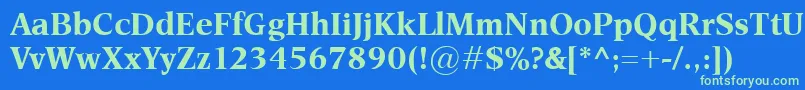 Шрифт EsperantoBold – зелёные шрифты на синем фоне