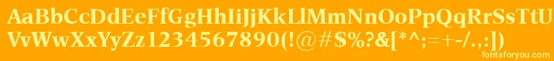 Police EsperantoBold – polices jaunes sur fond orange