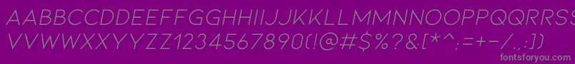 フォントKionaItallic – 紫の背景に灰色の文字