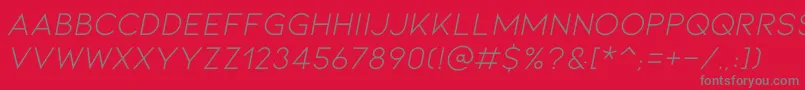 フォントKionaItallic – 赤い背景に灰色の文字