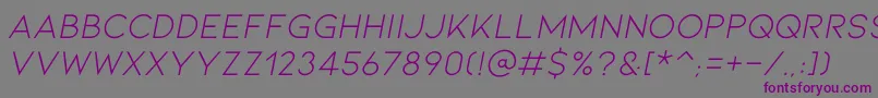 KionaItallic Font – Purple Fonts on Gray Background