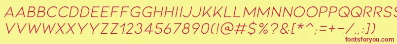 KionaItallic Font – Red Fonts on Yellow Background