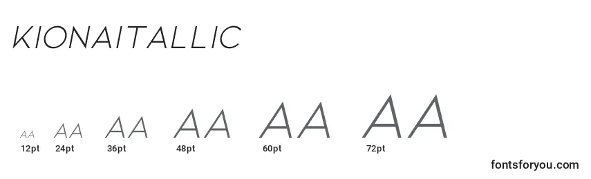 KionaItallic Font Sizes