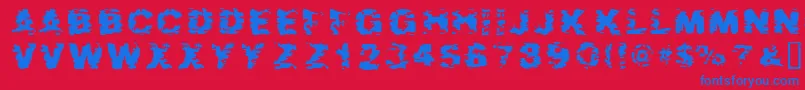 Aftes Font – Blue Fonts on Red Background