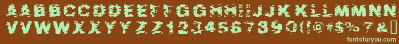 Aftes Font – Green Fonts on Brown Background