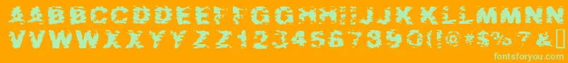 Aftes Font – Green Fonts on Orange Background