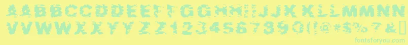 Aftes Font – Green Fonts on Yellow Background