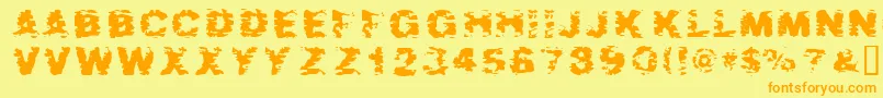 Aftes Font – Orange Fonts on Yellow Background