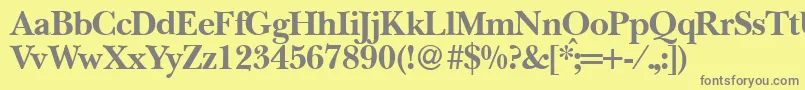 BaskervillenovatwoBold Font – Gray Fonts on Yellow Background