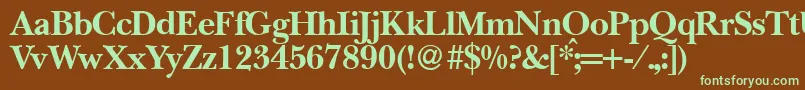 BaskervillenovatwoBold Font – Green Fonts on Brown Background