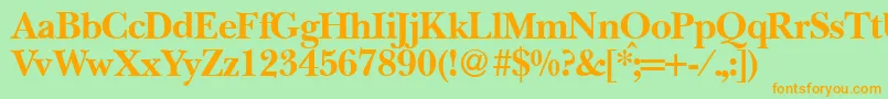BaskervillenovatwoBold Font – Orange Fonts on Green Background