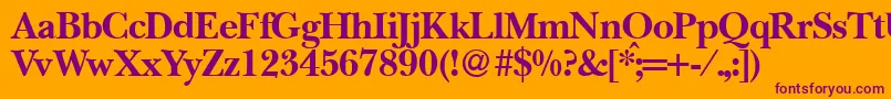 BaskervillenovatwoBold Font – Purple Fonts on Orange Background