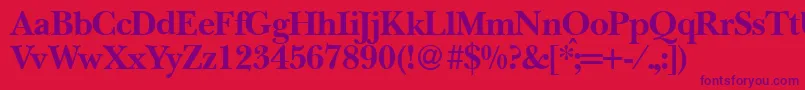 BaskervillenovatwoBold Font – Purple Fonts on Red Background