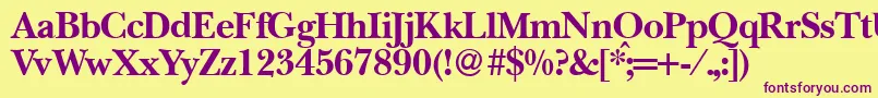 BaskervillenovatwoBold Font – Purple Fonts on Yellow Background