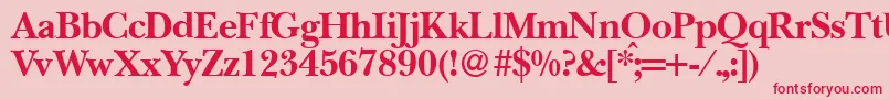 BaskervillenovatwoBold Font – Red Fonts on Pink Background