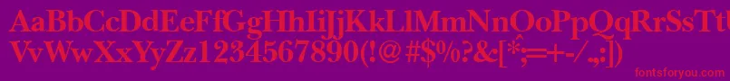 BaskervillenovatwoBold Font – Red Fonts on Purple Background