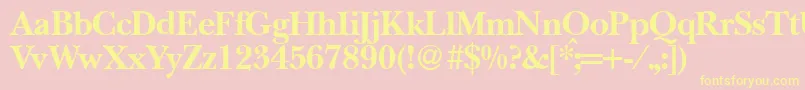 BaskervillenovatwoBold Font – Yellow Fonts on Pink Background