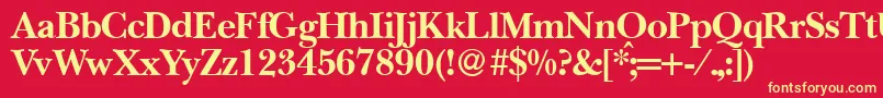 BaskervillenovatwoBold Font – Yellow Fonts on Red Background