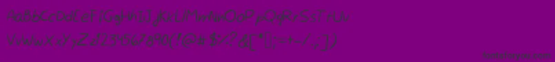 フォントRocchySHandwriting – 紫の背景に黒い文字