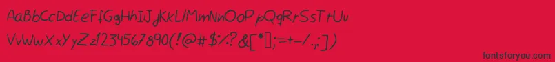 Czcionka RocchySHandwriting – czarne czcionki na czerwonym tle