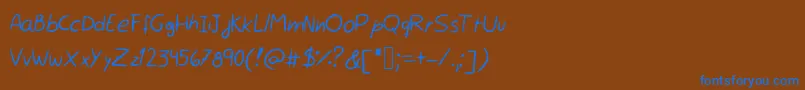 fuente RocchySHandwriting – Fuentes Azules Sobre Fondo Marrón