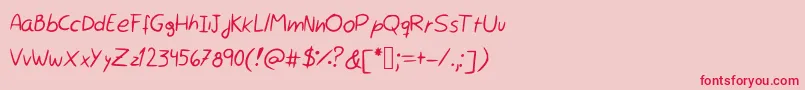 RocchySHandwriting Font – Red Fonts on Pink Background