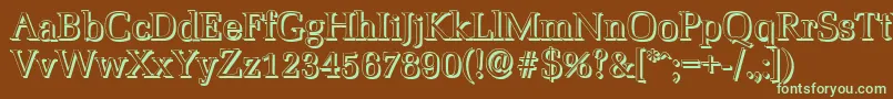 MarseilleshadowRegular Font – Green Fonts on Brown Background