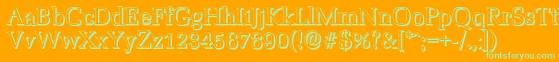 MarseilleshadowRegular Font – Green Fonts on Orange Background
