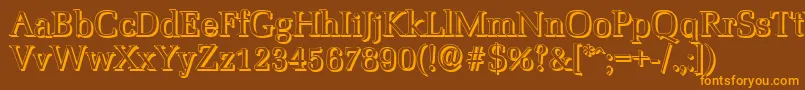 MarseilleshadowRegular Font – Orange Fonts on Brown Background
