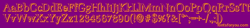 MarseilleshadowRegular Font – Orange Fonts on Purple Background