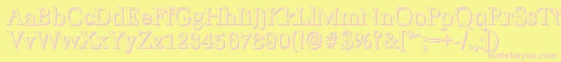 MarseilleshadowRegular Font – Pink Fonts on Yellow Background